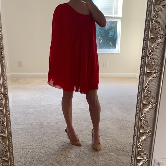 Jackie O red dress one shoulder size S - Picture 6 of 16